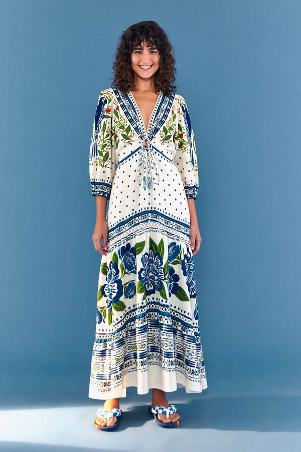 FARM RIO Macaw Flight Maxi Dress - Off-White