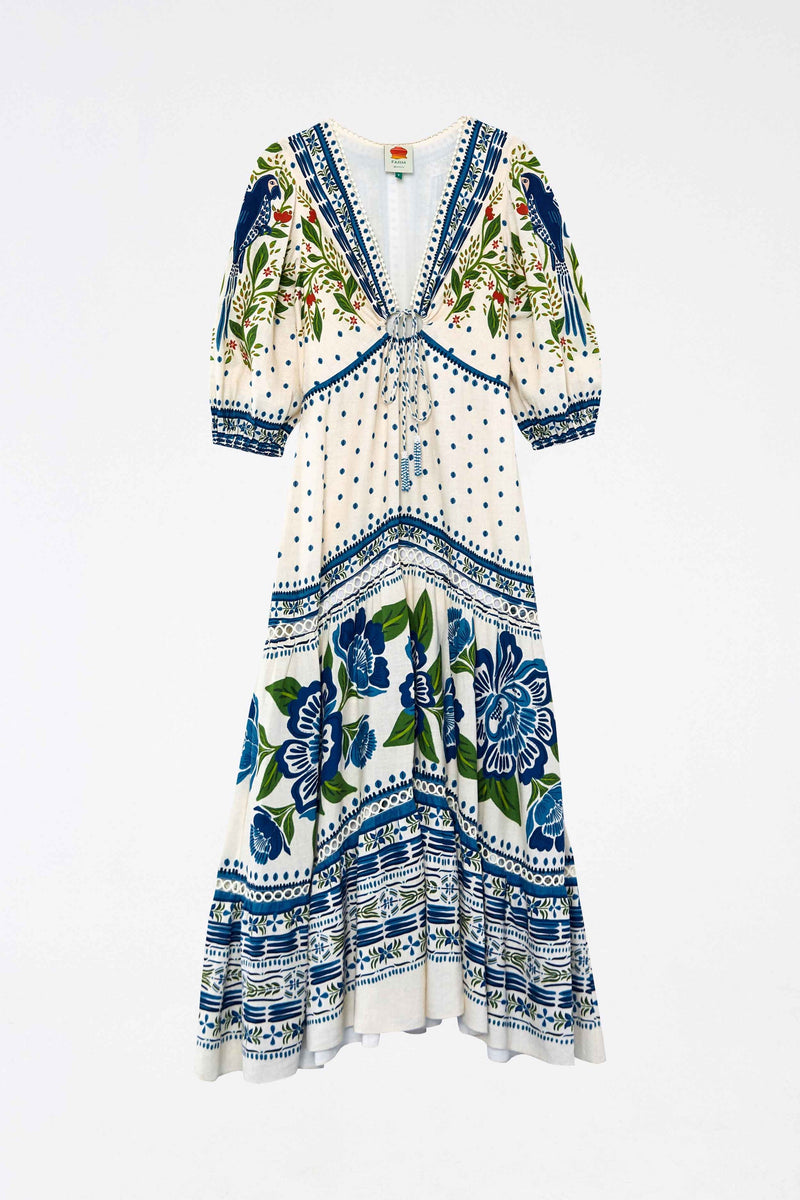 FARM RIO Macaw Flight Maxi Dress - Off-White