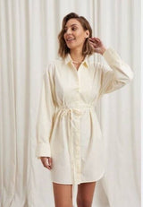 CAITLIN CRISP Cruise Shirt Dress - Yellow Sz6