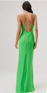 MISHA COLLECTION Elowen Georgette Maxi Dress - Lime Green SzS