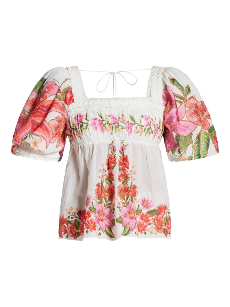 FARM RIO Summer Fruit Blouse - Off White