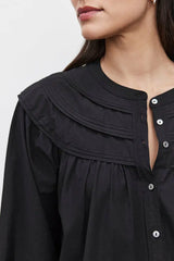 VELVET Carden Broderie Anglaise Cotton Blouse - Black SzS