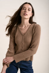 MAX Elementary Cashmere Blend Cardigan - Dune Marle SzXL