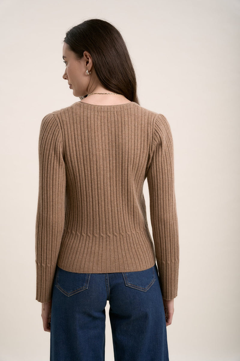 MAX Elementary Cashmere Blend Cardigan - Dune Marle SzXL