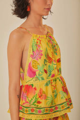 FARM RIO Delicate Fruit Garden Top - Yellow SzS
