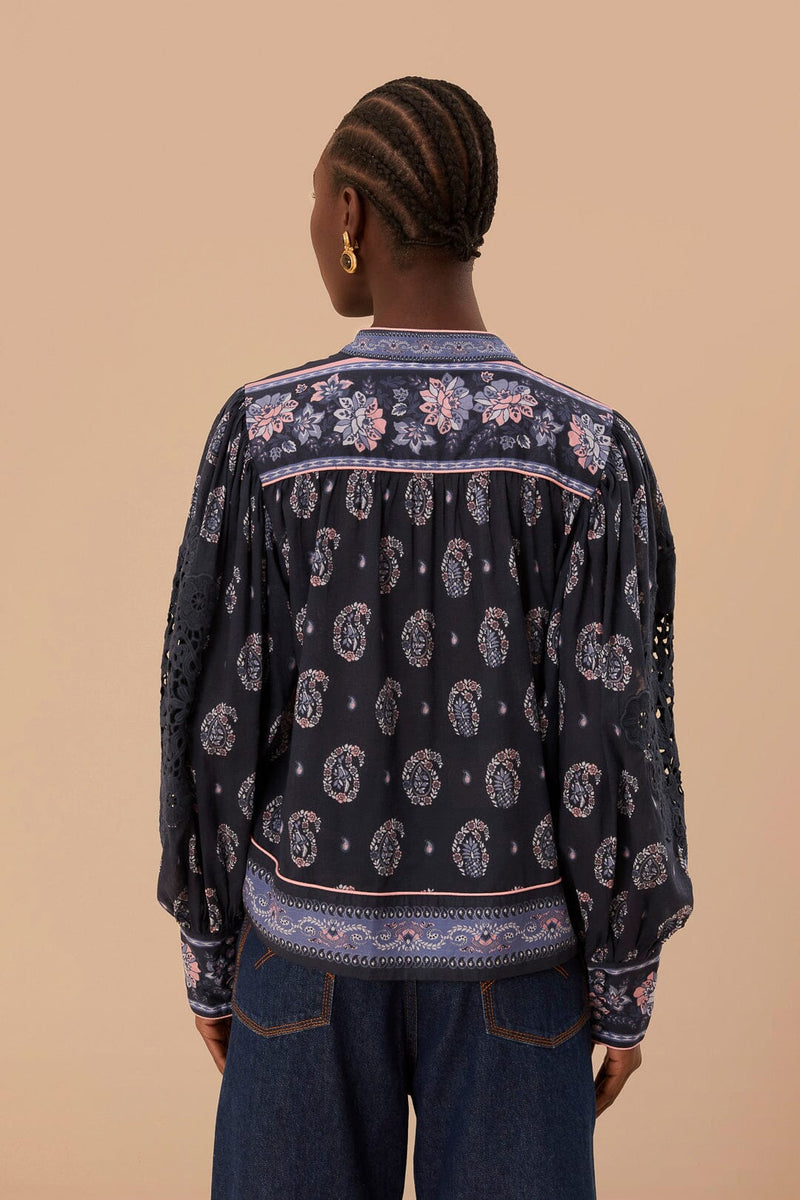 FARM RIO Ayla Blouse - Blue SzM