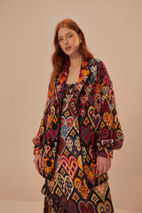 FARM Rio Hearts Ikat Knitted Blazer - SzS