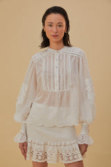 FARM RIO Long Sleeve Organic Cotton Blouse SzS