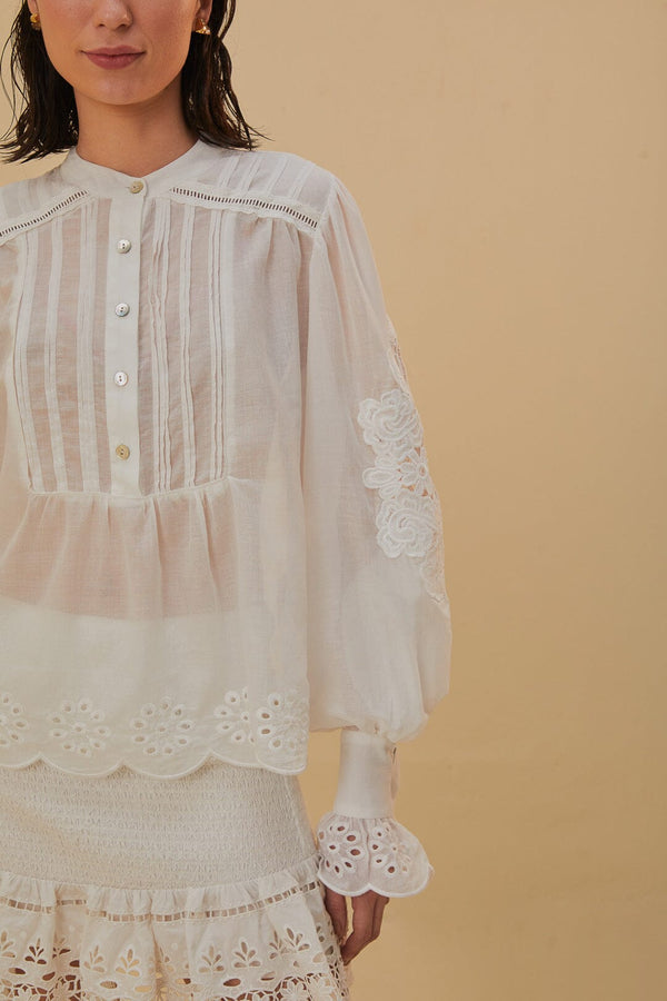 FARM RIO Long Sleeve Organic Cotton Blouse SzS