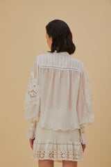 FARM RIO Long Sleeve Organic Cotton Blouse SzS