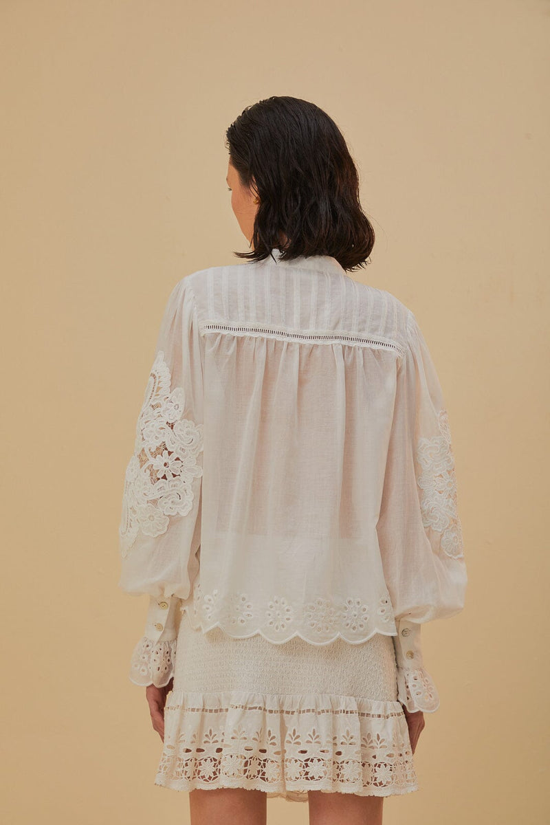 FARM RIO Long Sleeve Organic Cotton Blouse SzS