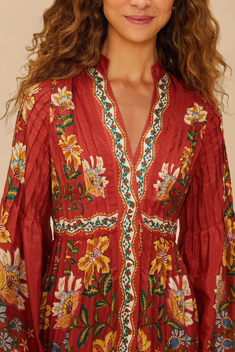 FARM RIO Garden Delight Midi Dress - Red SzM