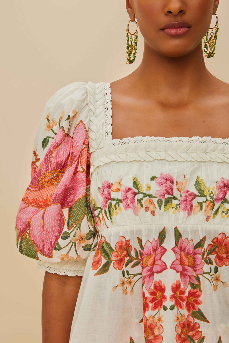 FARM RIO Summer Fruit Blouse - Off White