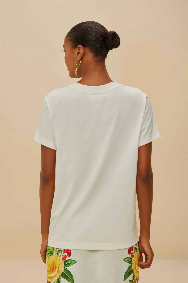 FARM RIO Corazón Tropical Cotton T-shirt - White