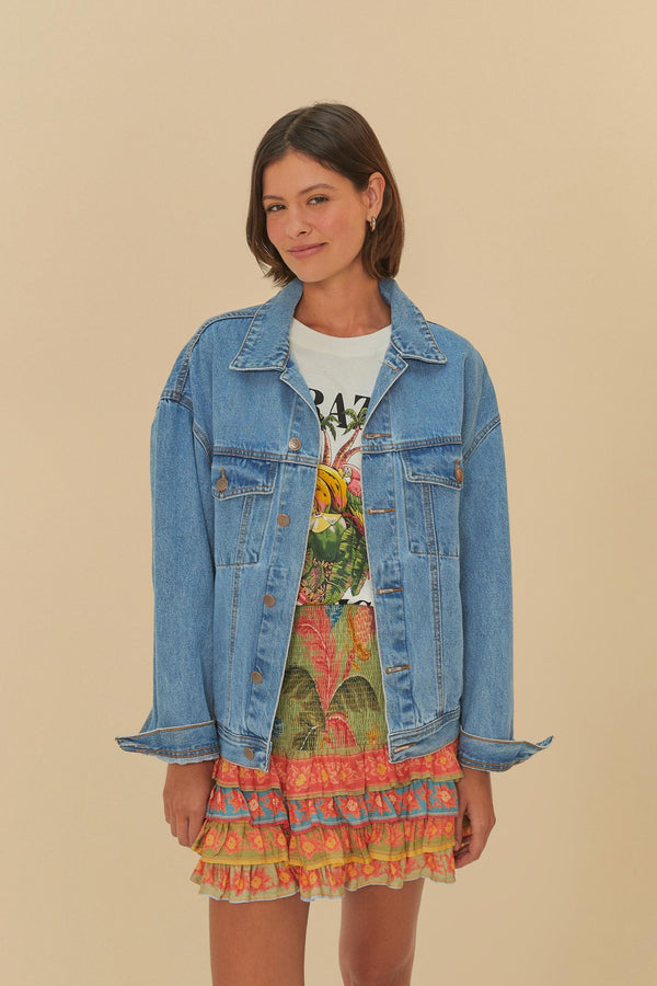 FARM RIO Corazón Tropical Cotton T-shirt - White