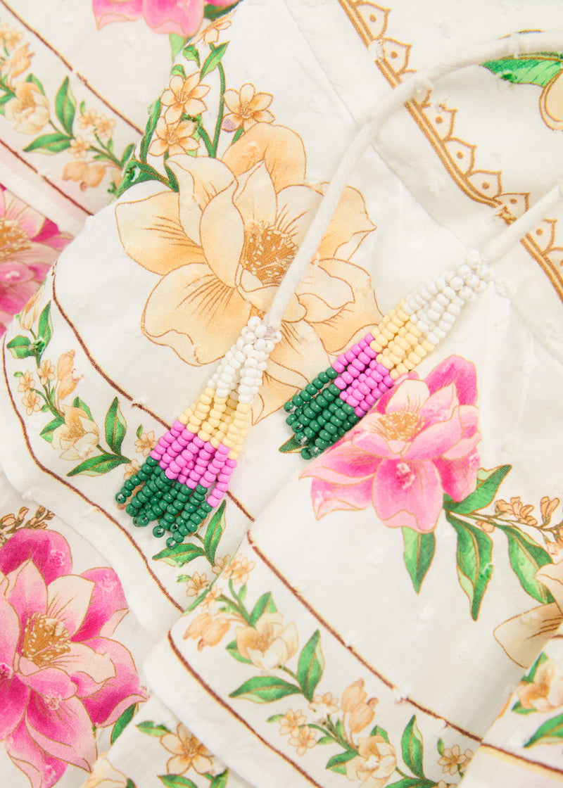 FARM RIO Palm Dream Wrap Dress - Off White SzS