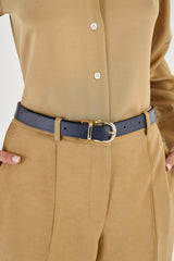 OROTON Inez Reversible Belt - Black/Tan or Navy/Bone