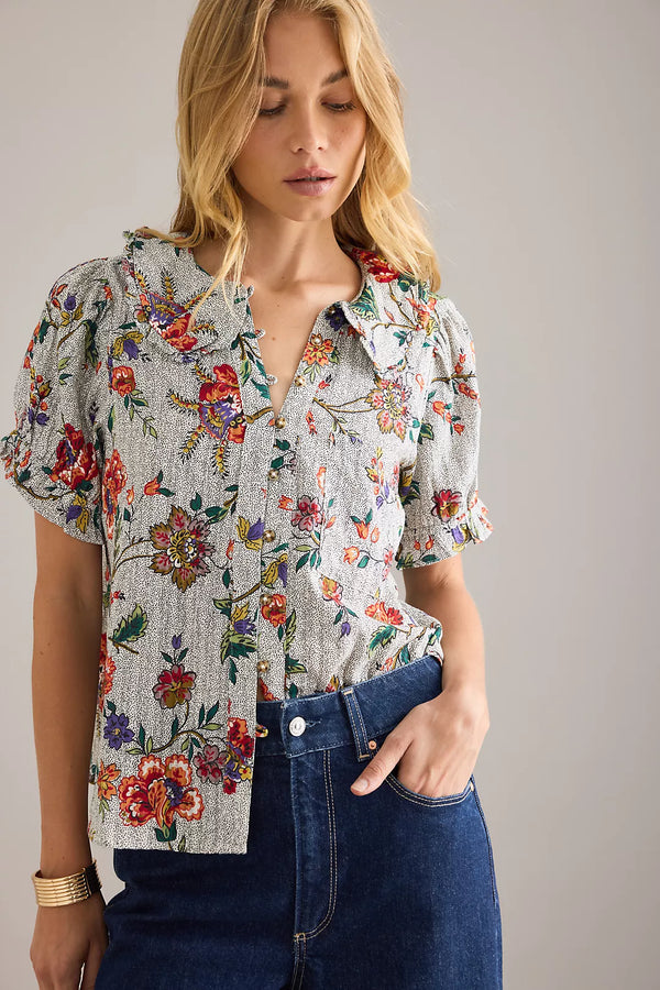 PILCRO Keira Blouse - Red Floral SzXS