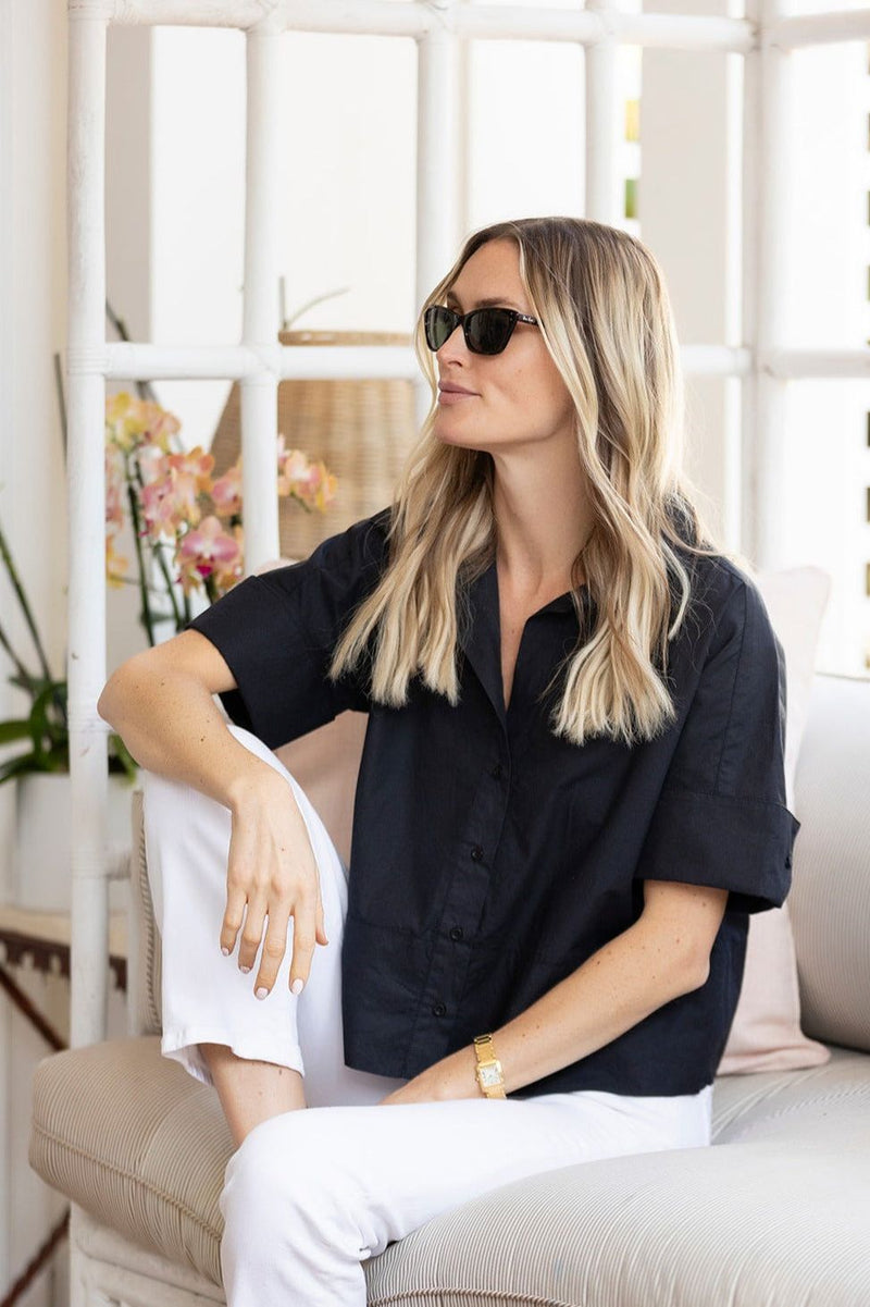 JULIA AMORY Antibes Shirt - Black