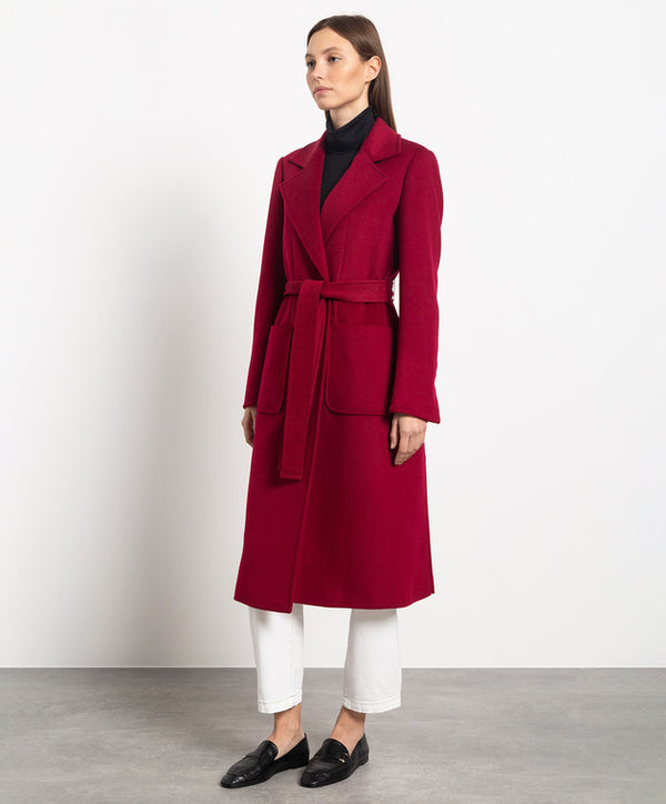 MAX & CO. Classic Runaway Wool Coat - Plum Sz12