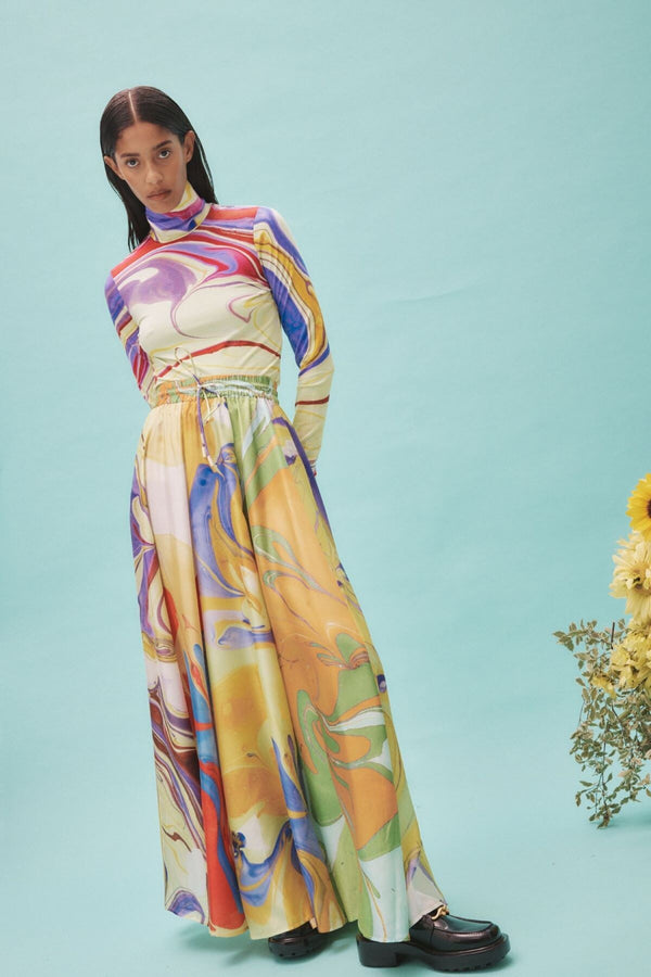 ALEMAIS Luca Silk Skirt - Multi Sz8