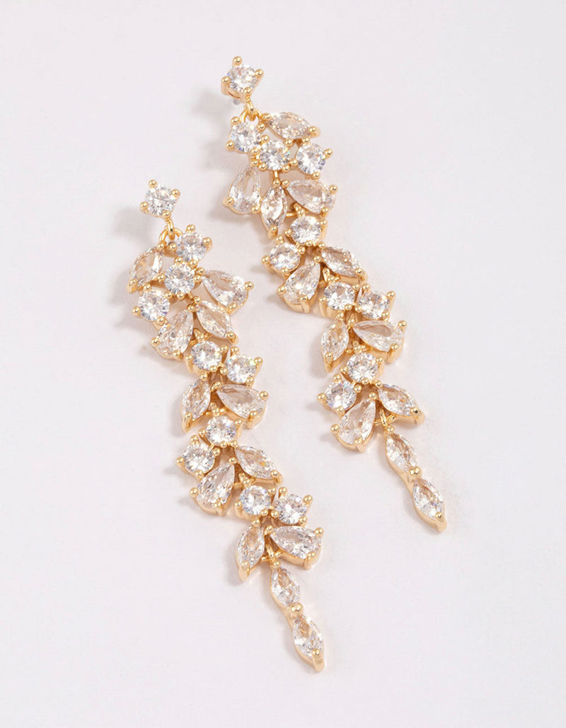 BEAUTIFUL EARTH CZ Petal Drop Earrings