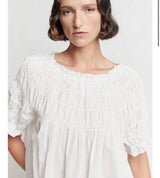 KAREN WALKER Shirred Organic Cotton Top Sz8 - White
