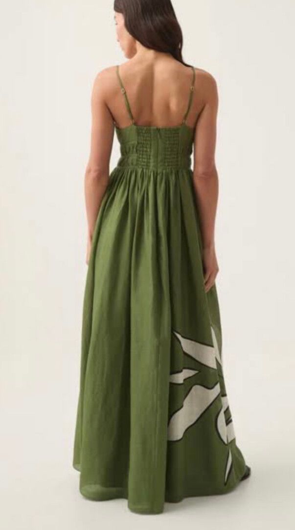 AJE Planetary Maxi Dress - Bonsai Green Sz8