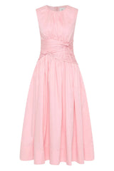 AJE Agatha Knot Waist Midi Dress - Pink Sz8