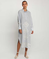GREEK ARCHAIC KORI Lefkada Long Shirt Dress - Grey SzXS
