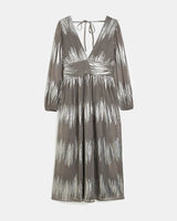 RIVER ISLAND Long Sleeve Midi Dress - Silver Sz12