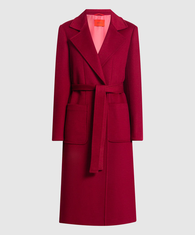 MAX & CO. Classic Runaway Wool Coat - Plum Sz12