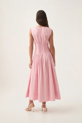 AJE Agatha Knot Waist Midi Dress - Pink Sz8