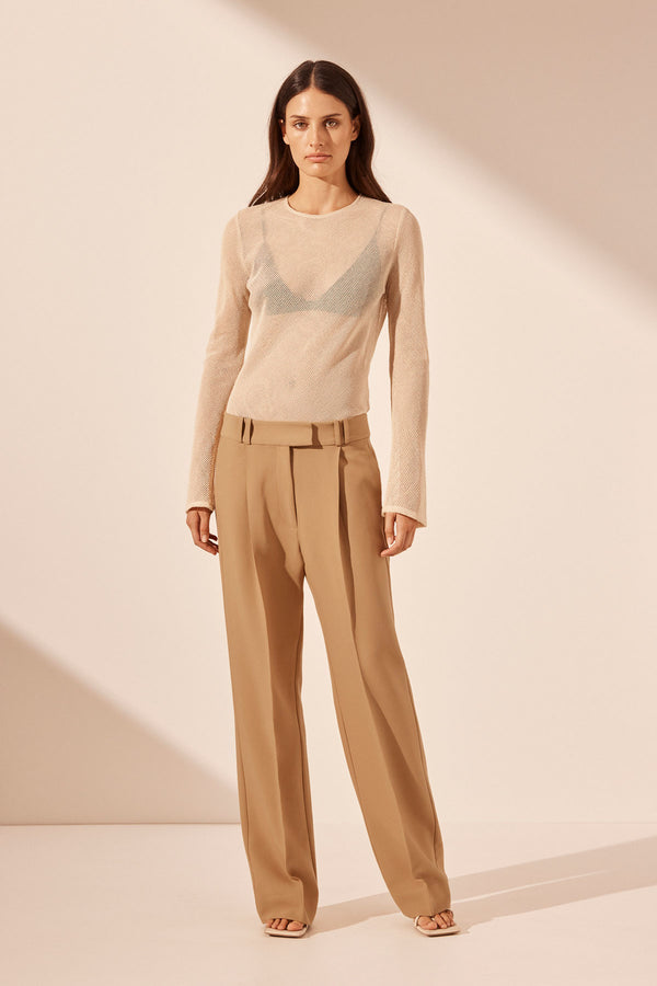 SHONA JOY Irena Low Rise Slouch Pant - Wheat Sz10