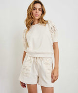 RAILS Kimberly Short Sleeve Sweatshirt - Oat SzXS