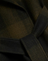 RIVER ISLAND Belted Coat - Olive Green Check SzM