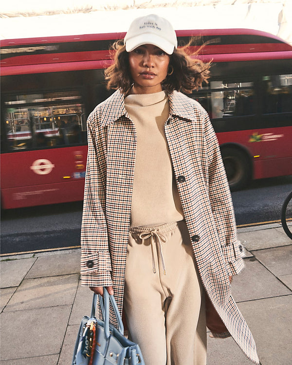 RIVER ISLAND Single Breasted Trench Coat - Check