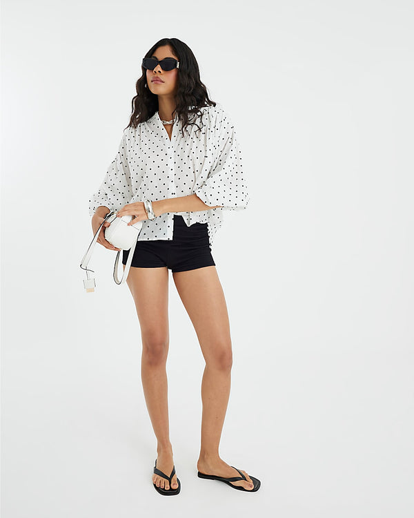RIVER ISLAND Print Blouse - Polka Dot Sz14