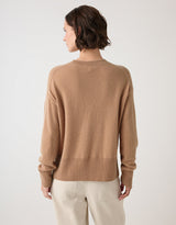 THE WHITE COMPANY Cashmere Crew Neck Jumper - Tan SzL
