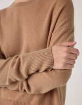 THE WHITE COMPANY Cashmere Crew Neck Jumper - Tan SzL