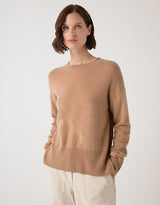 THE WHITE COMPANY Cashmere Crew Neck Jumper - Tan SzL