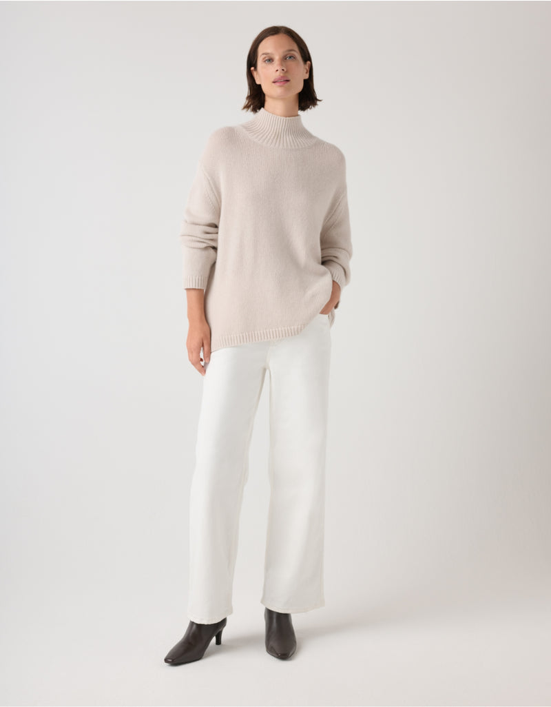 THE WHITE COMPANY Wide Sleeve Cashmere Jumper - Alabaster SzS