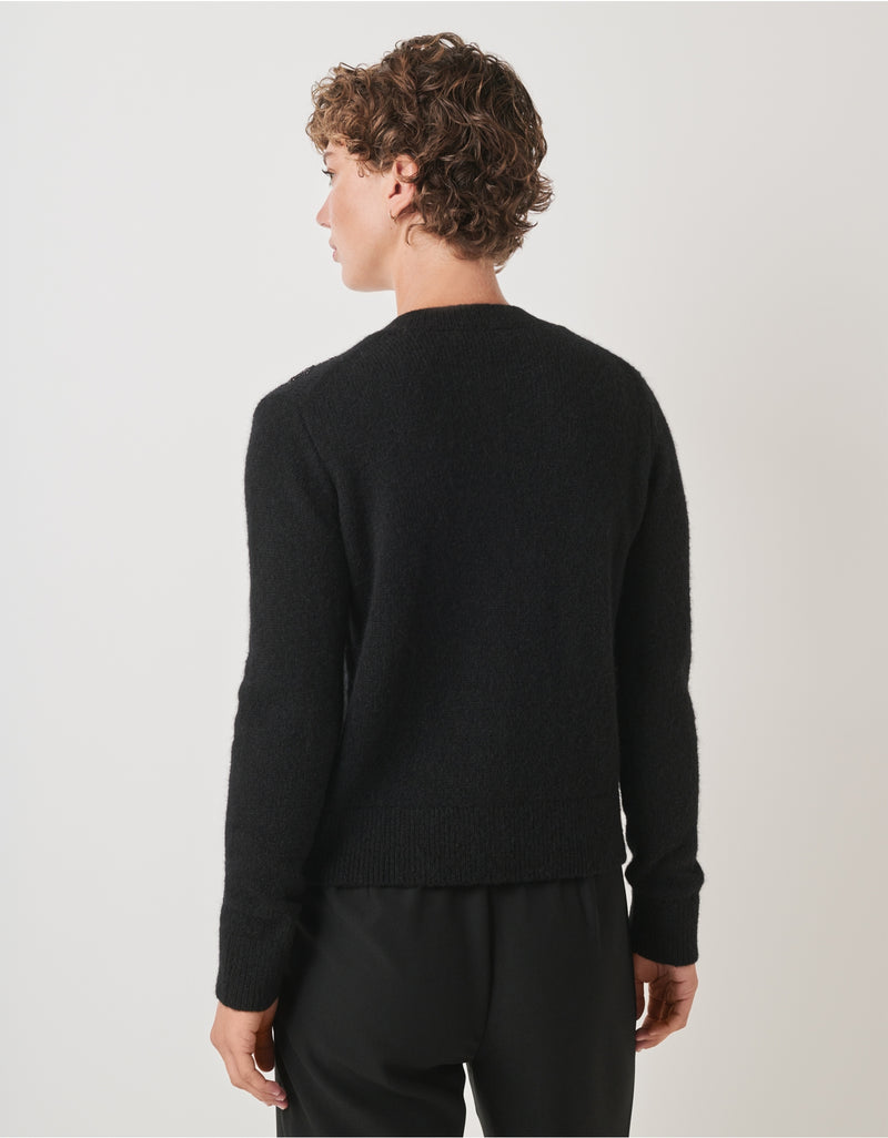 THE WHITE COMPANY Beaded Cardigan with Alpaca - Black