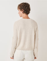 THE WHITE COMPANY Embellished Sparkle Star Jumper with Alpaca - Cloud Marl