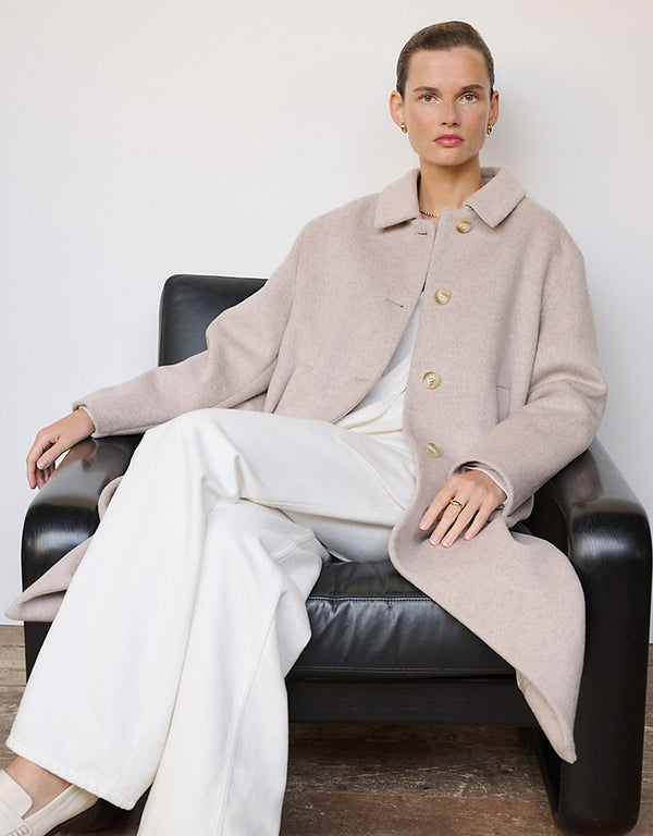 THE WHITE COMPANY Wool Barrel Coat - Oatmeal