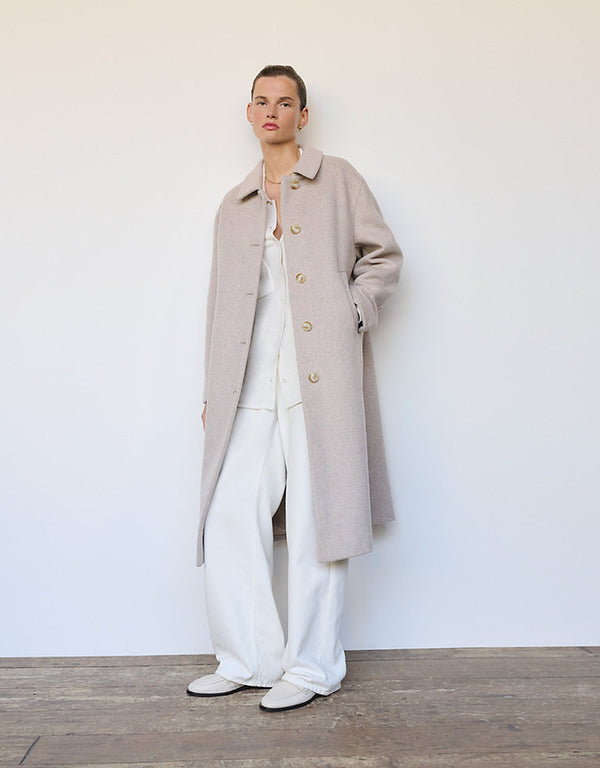 THE WHITE COMPANY Wool Barrel Coat - Oatmeal