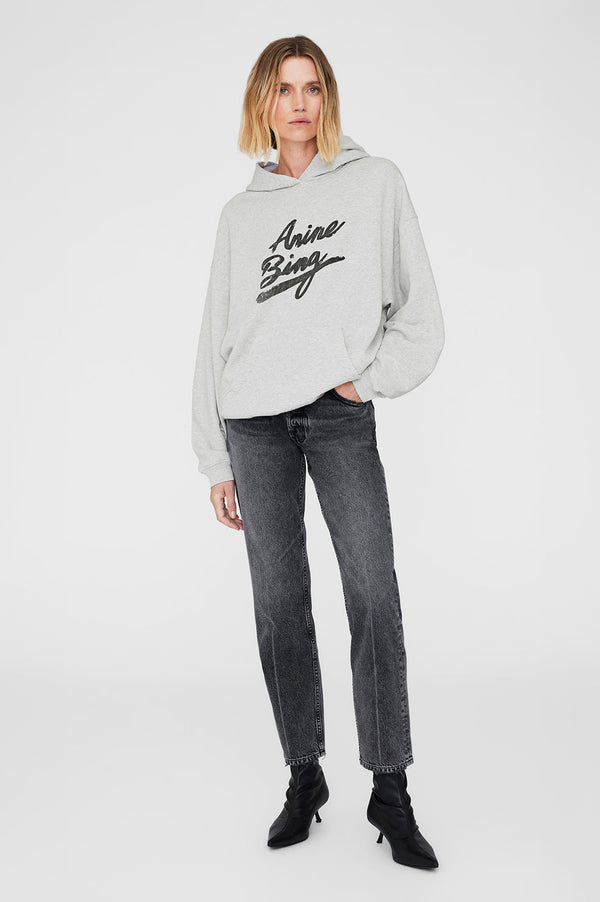 ANINE BING Harvey Sweatshirt Signature - Heather Grey SzM