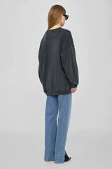 ANINE BING Tyler Sweatshirt - Washed Black SzXS