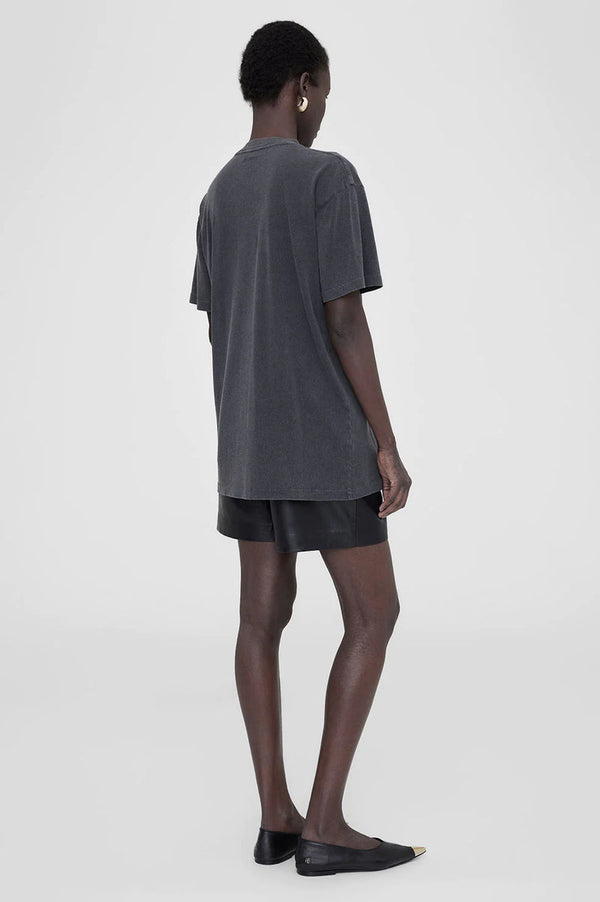 ANINE BING Walker Tee Spotted Leopard - Washed Black SzXS