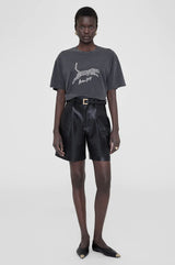ANINE BING Walker Tee Spotted Leopard - Washed Black SzXS